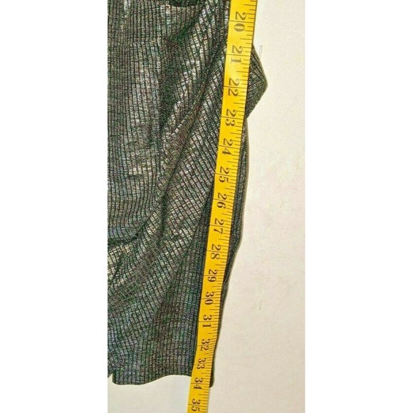 Allegra K Sheer Top Asymmetrical Dress Black Silver sz Large - Picture 6 of 6